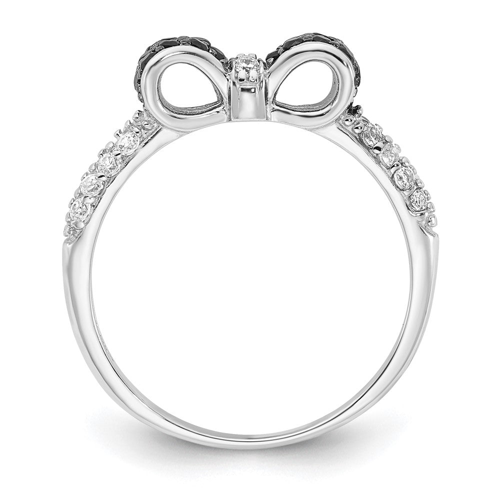 Cheryl M Sterling Silver Rhodium-plated Polished Yellow and White CZ Ring