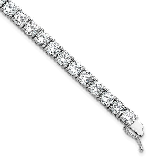 Sterling Shimmer Sterling Silver Rhodium-plated 5mm CZ 39 Stone 8 inch Bracelet 8 inches