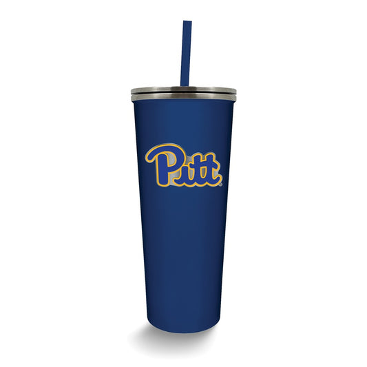 University of Pittsburgh Stainless Steel 24 ounce Skinny Tumbler with Straw
