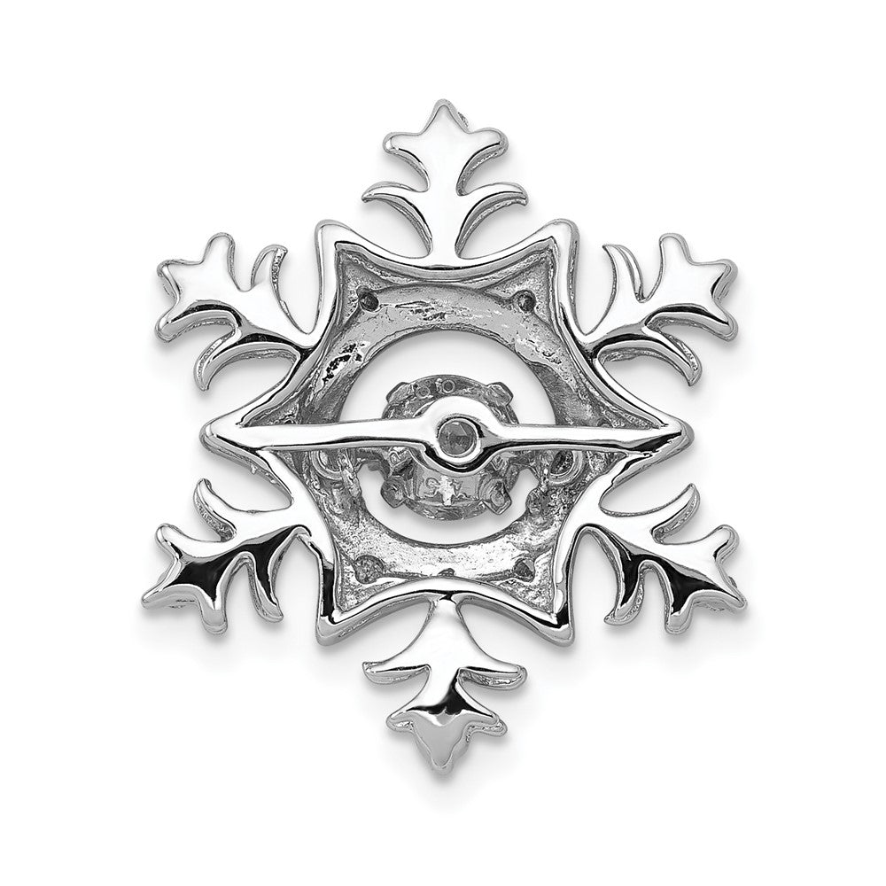14k White Gold 3/8 carat Lab Grown Diamond VS/SI+ G+ Vibrant Snowflake Chain Slide Pendant