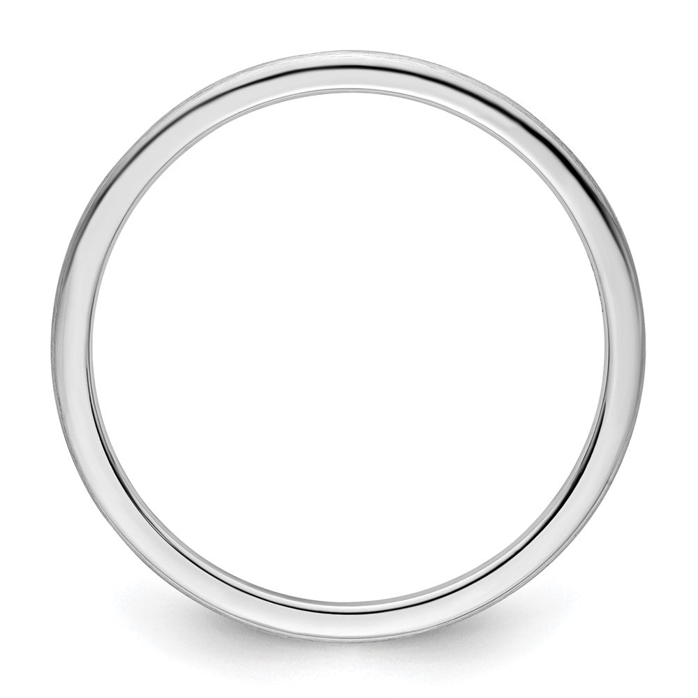 10K White Gold 1.2mm Half Round Satin Stackable Band Size 9