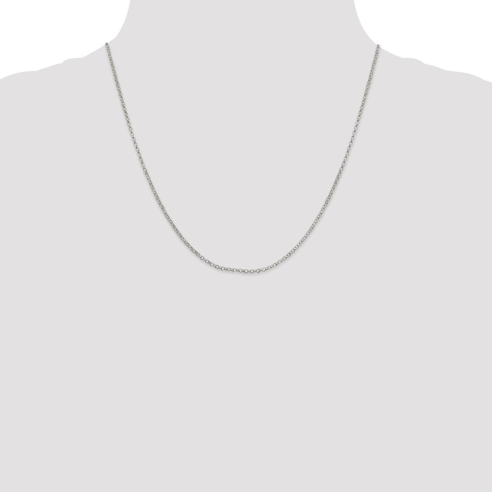 Sterling Silver 2mm Rolo Chain 20 Inches