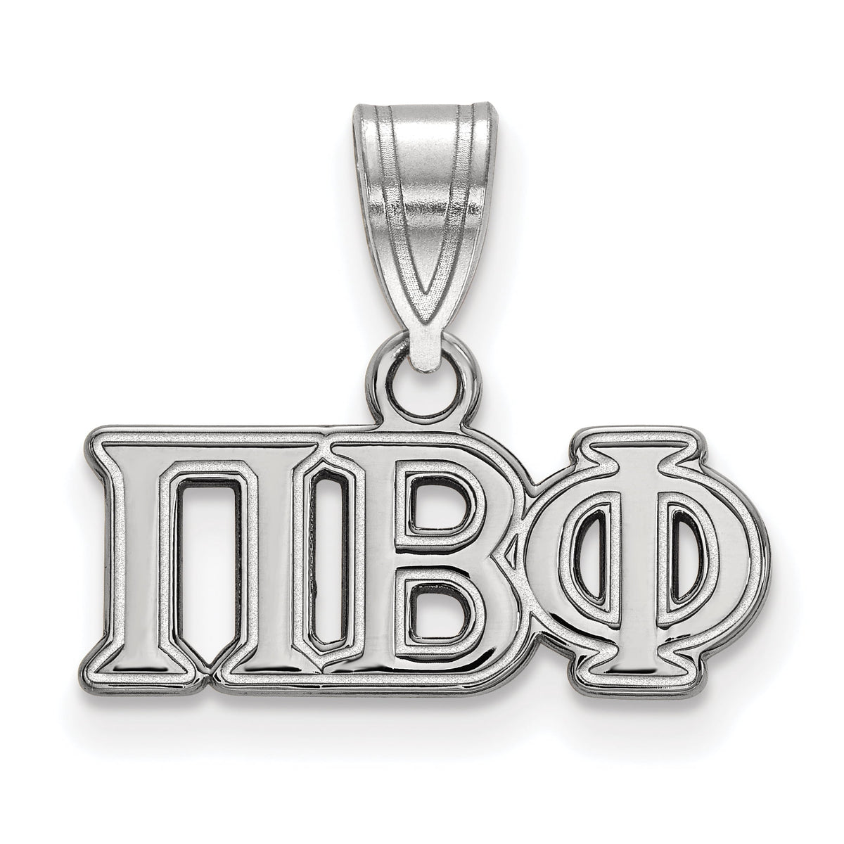 Sterling Silver Rhodium-plated LogoArt Pi Beta Phi Sorority Greek Letters Medium Pendant QSS003PBP