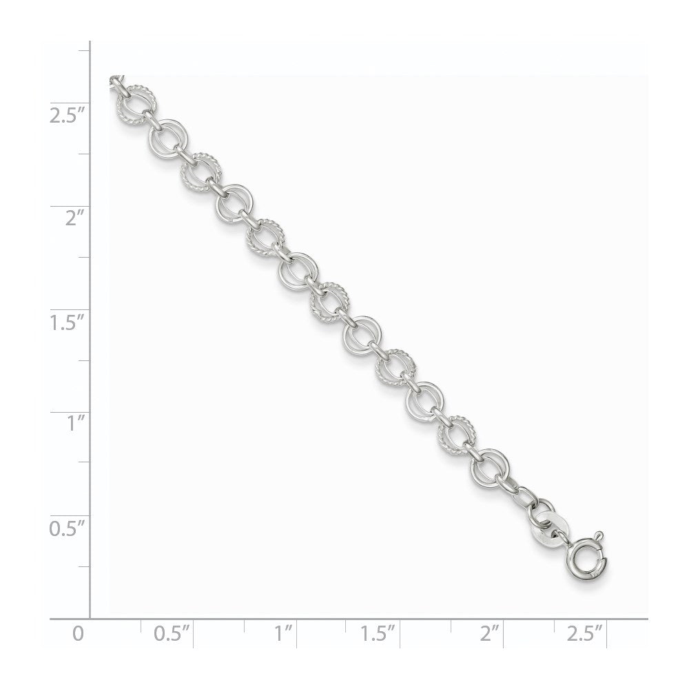 Sterling Silver 5mm Fancy Bracelet 7.25 inches
