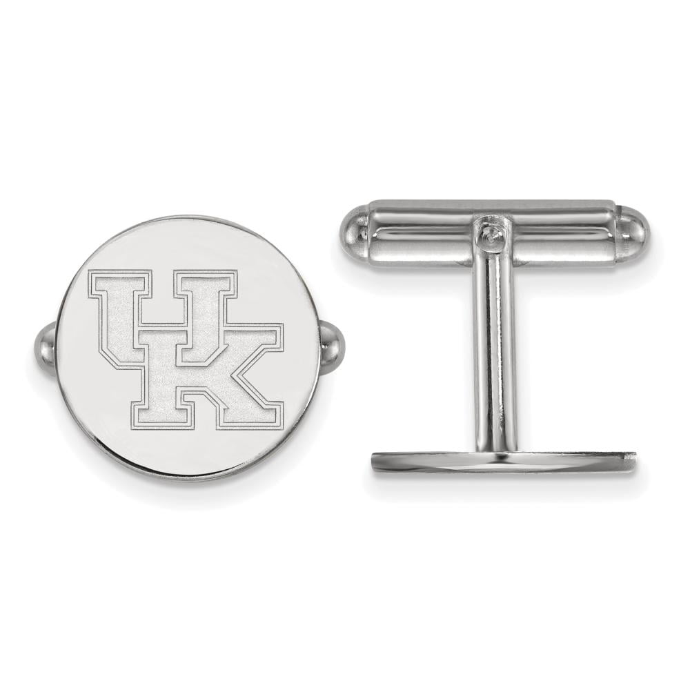 Sterling Silver Rhodium-plated LogoArt University of Kentucky U-K Cuff Links Q-SS012UK