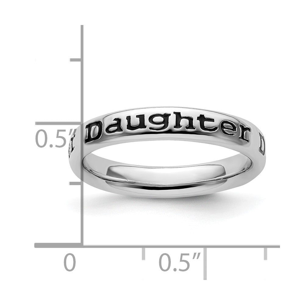 Sterling Silver Stackable Expressions Polished Enameled Daughter Ring Size -6