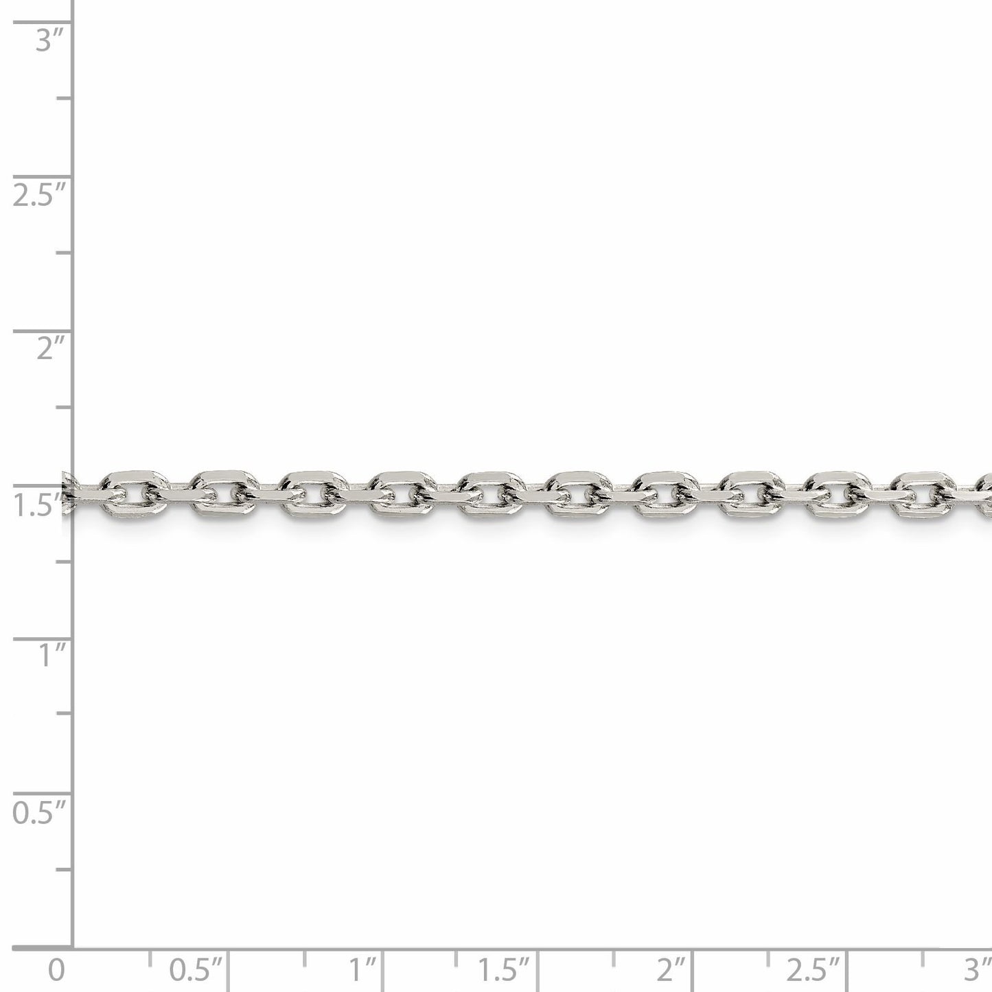 Sterling Silver 3.95mm Beveled Oval Cable Chain 20 Inches