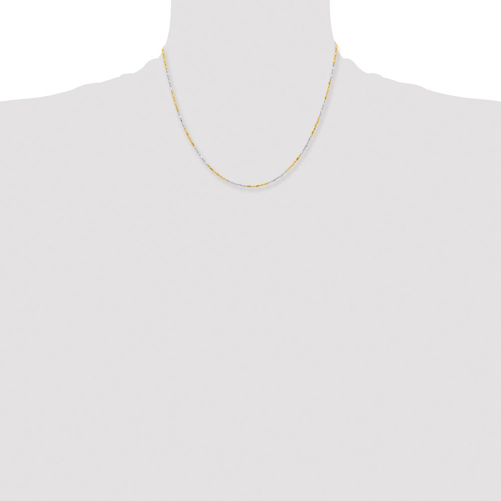 White & Yellow Rhodium over Brass 1.2mm Fancy Chain