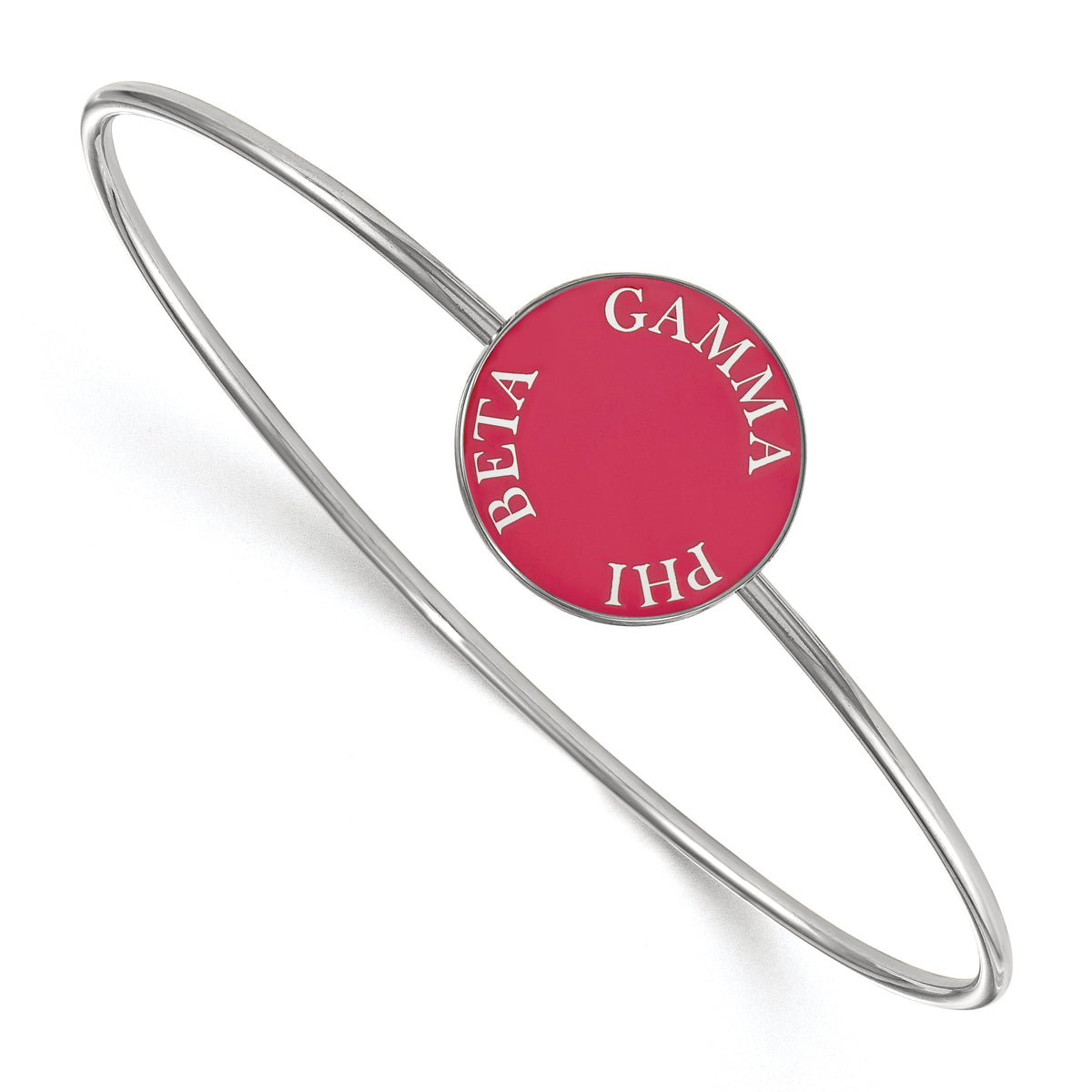 Sterling Silver Official Licensed Greek Sororities Gamma Phi Beta (???) Enameled Slip-on Bangle