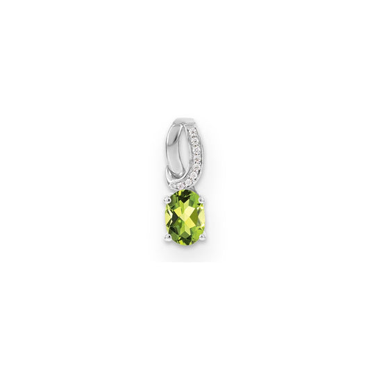 SS Peridot & Diamond Pendant