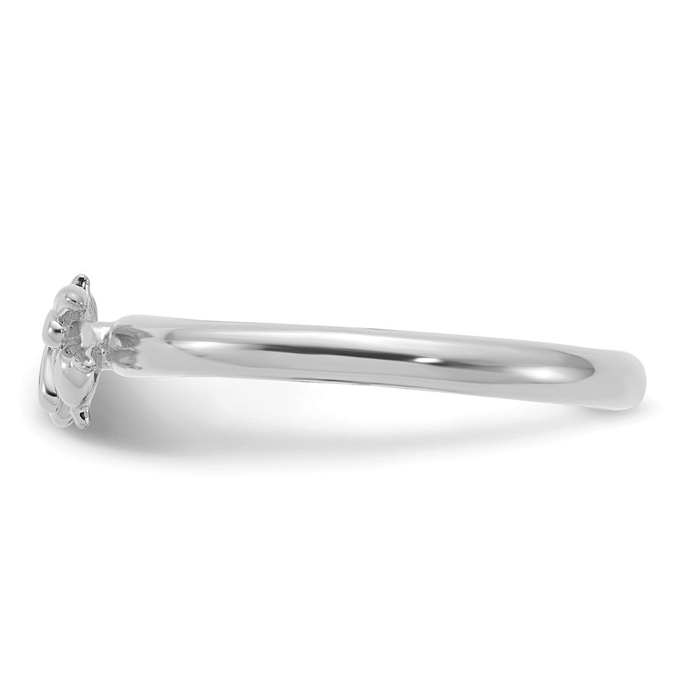 Sterling Silver Stackable Expressions Rhodium-plated Bee Ring Size -8