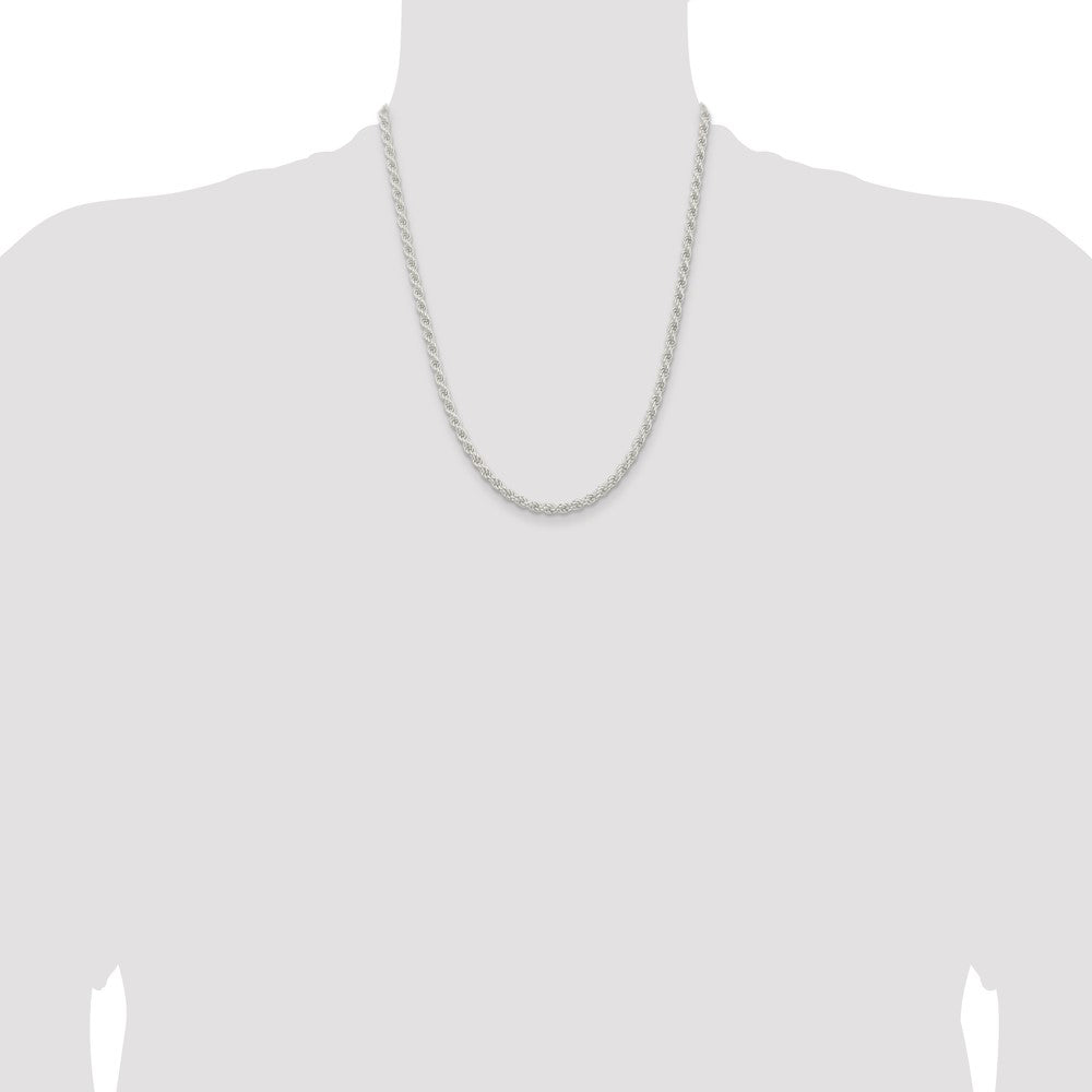 Sterling Silver 4.5mm Solid Rope Chain 22 Inches