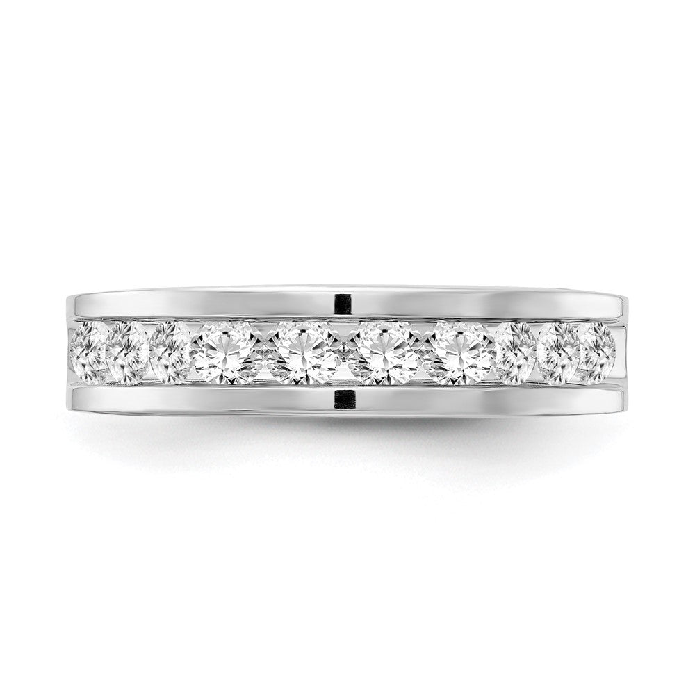 Sterling Silver 10-Stone CZ Channel Band