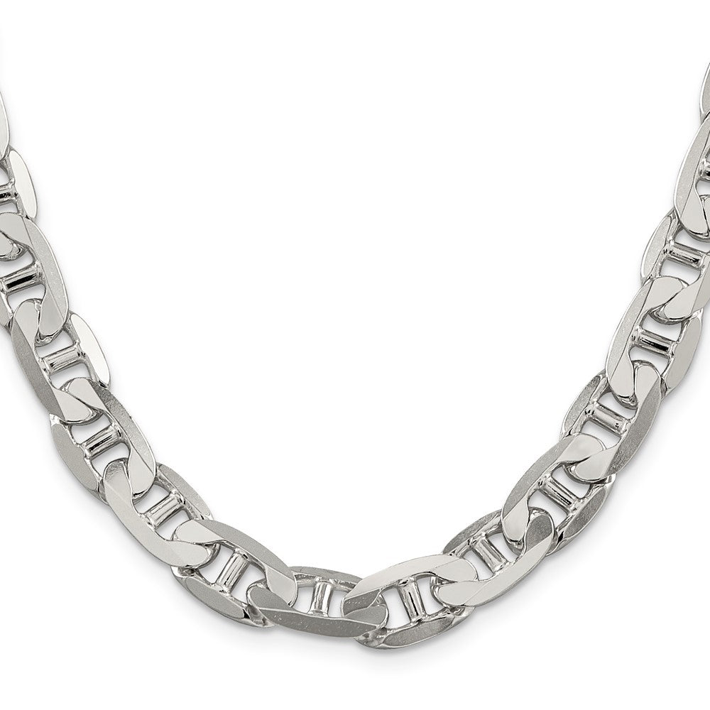 Sterling Silver 9.5mm Flat Anchor Chain 20 Inches