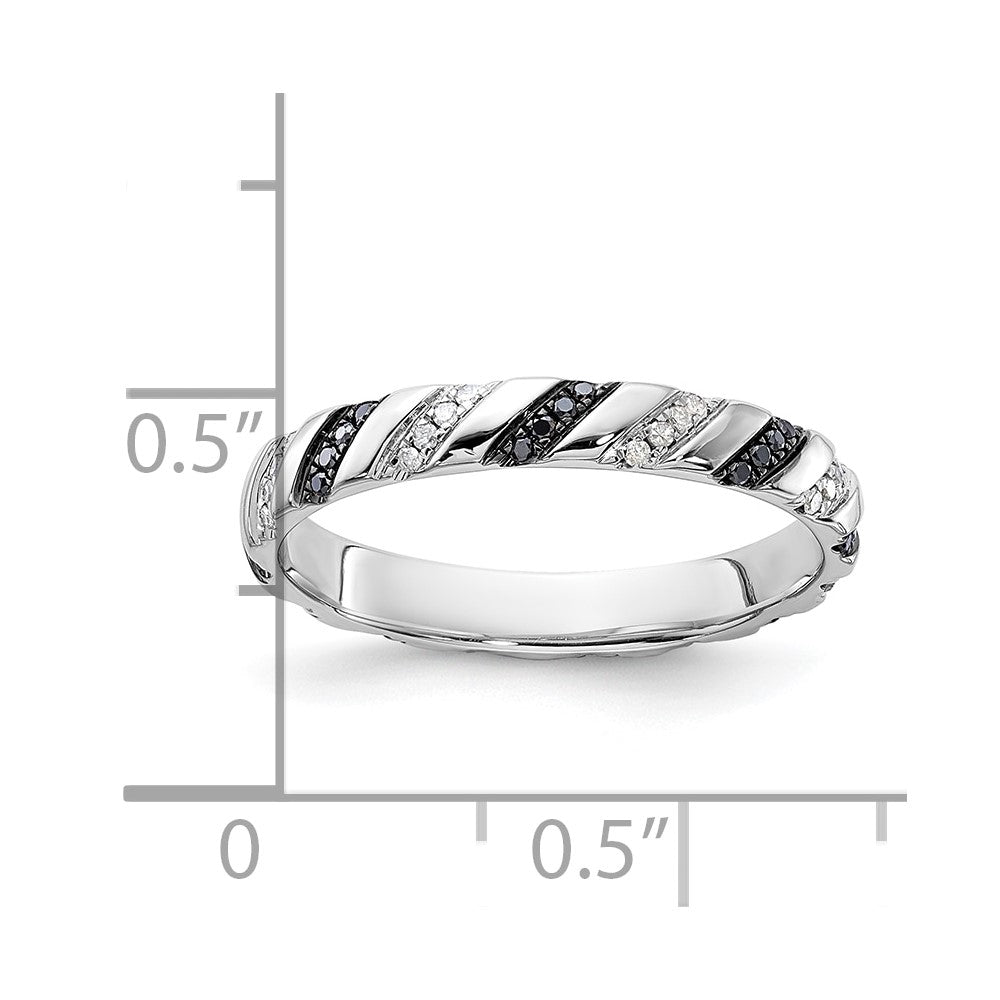 Sterling Silver Stackable Expressions Black & White Diamond Ring