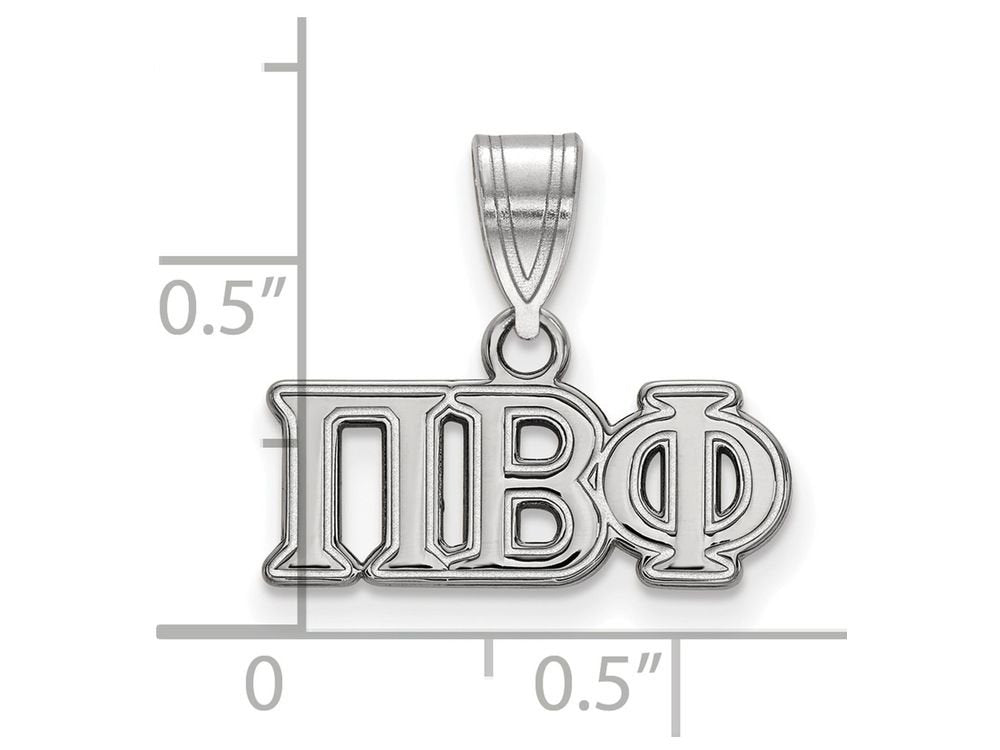 Sterling Silver Rhodium-plated LogoArt Pi Beta Phi Sorority Greek Letters Medium Pendant QSS003PBP