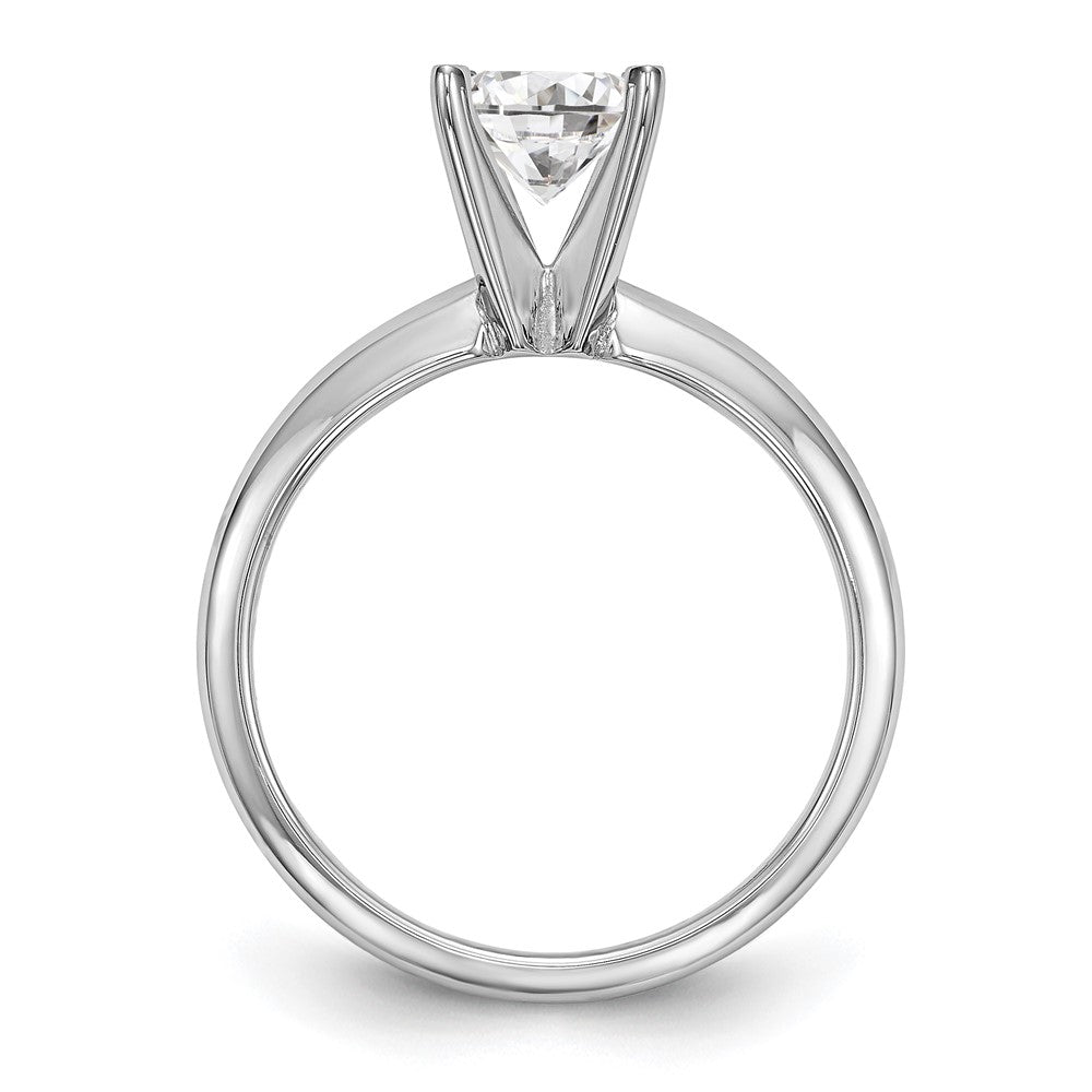 14k White Gold 3/4 carat Lightweight Half-Round 4-Prong Round Solitaire Ring Mounting