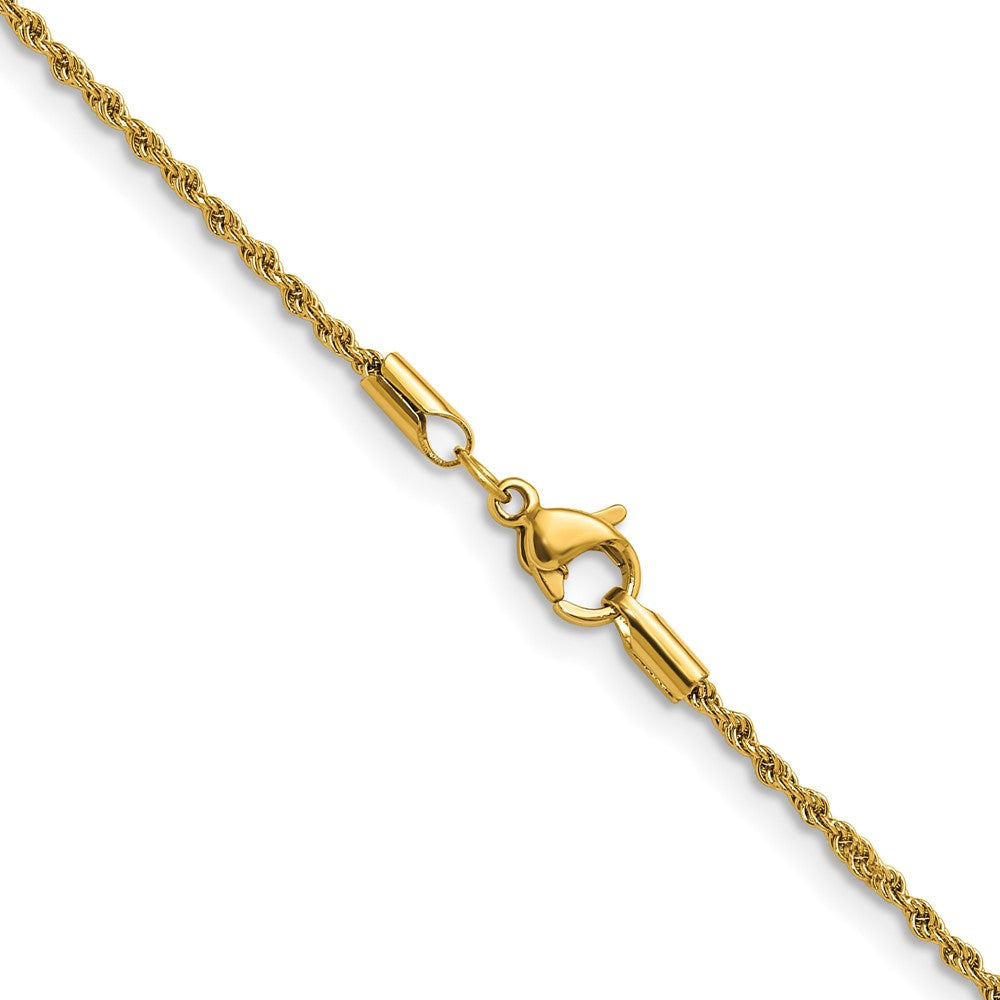 Chisel Stainless Steel Polished Yellow IP-plated 1.5mm 20 inch Rope Chain