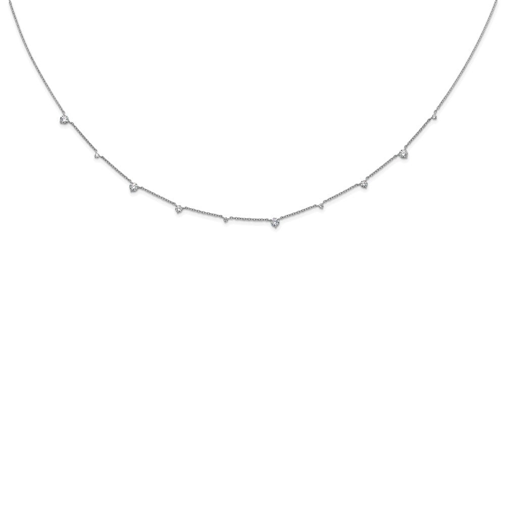 True Origin 14K White Gold 2 1/10 carat Lab Grown Diamond VS+ F+ Complete 10 Station 16 in Necklace