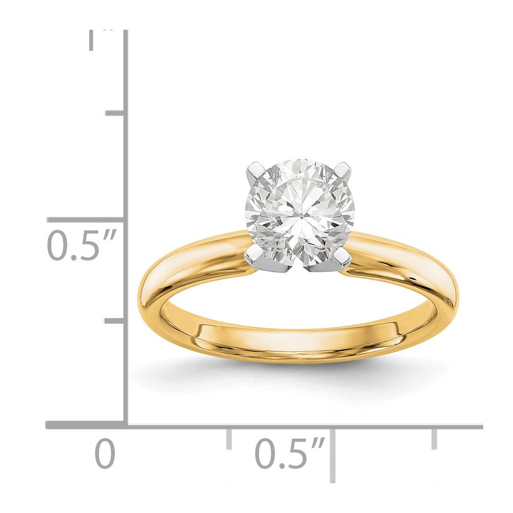 14k Two-Tone 1/2 carat Medium-Weight Comfort-Fit 4-Prong Round Solitaire Ring Mounting