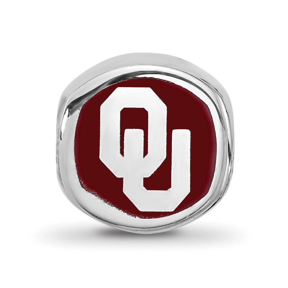 Logoart Sterling Silver University Of Oklahoma Ou Enameled Bead Female Adult