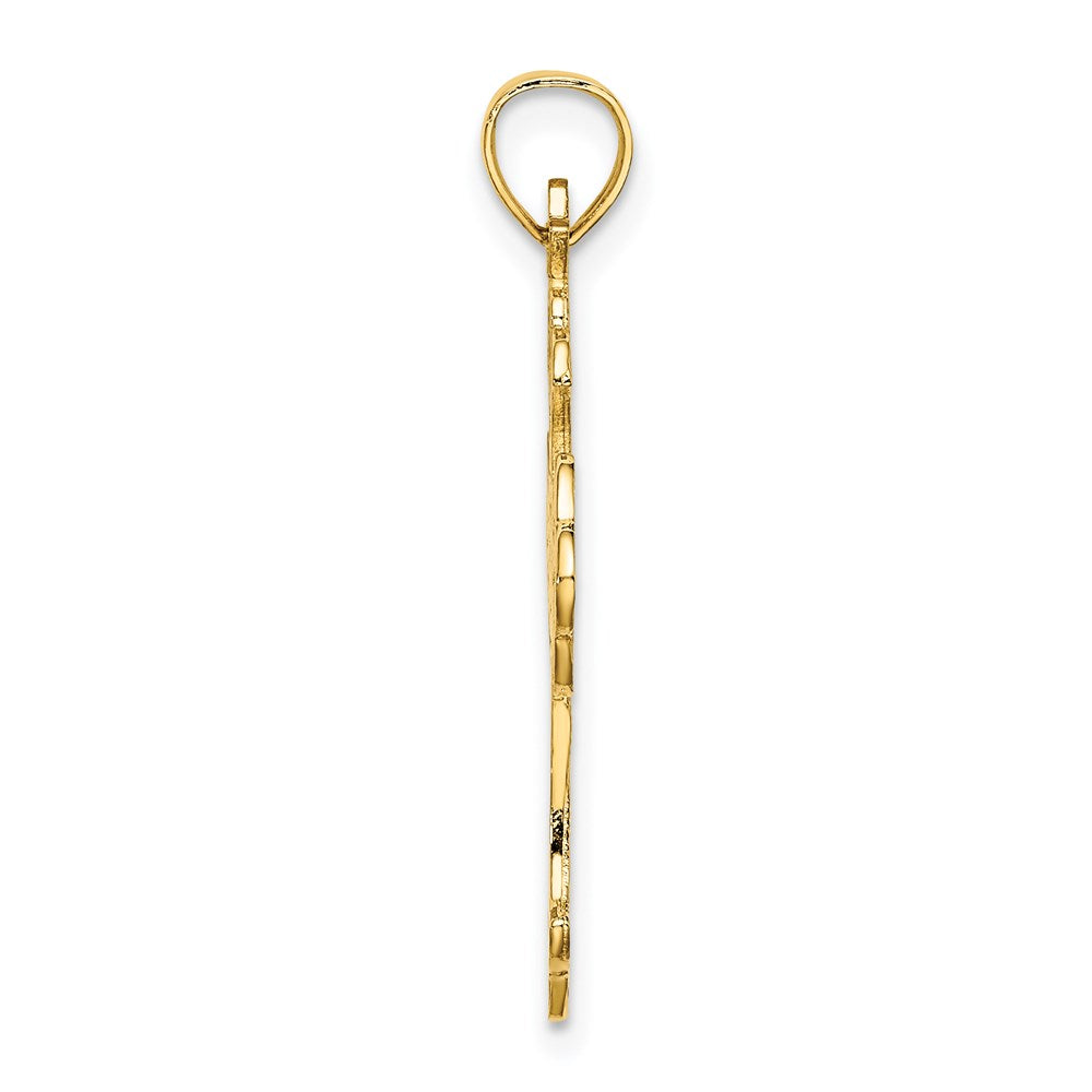14K Delicate Cut-Out Cross Charm