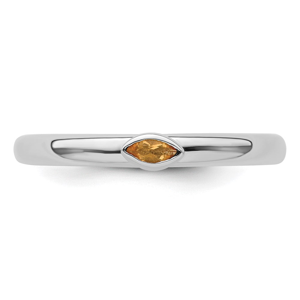 Sterling Silver Stackable Expressions Citrine Ring Size -5