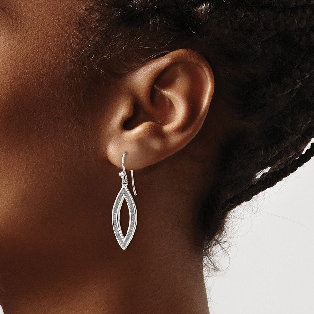Sterling Silver Polished Fancy Oval Hoop Earrings