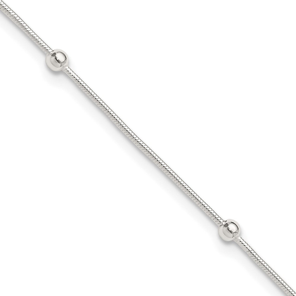 Sterling Silver 9in Plus1.5 in ext Polished Anklet 9 inches