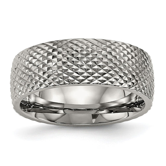 Titanium Polished and Textured 8mm Band Size - 11.5