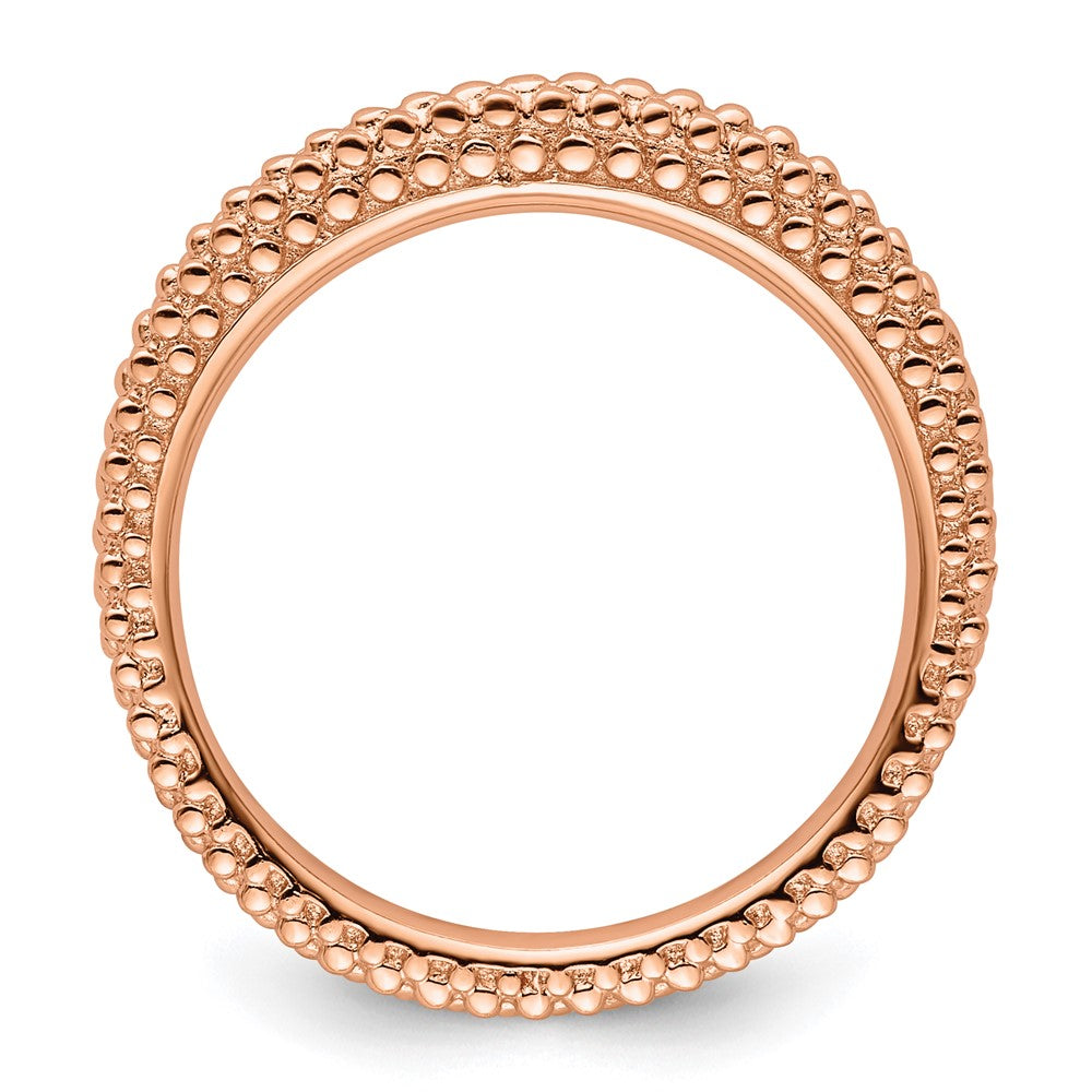 Sterling Silver Stackable Expressions Pink-plated Domed Ring Size -5