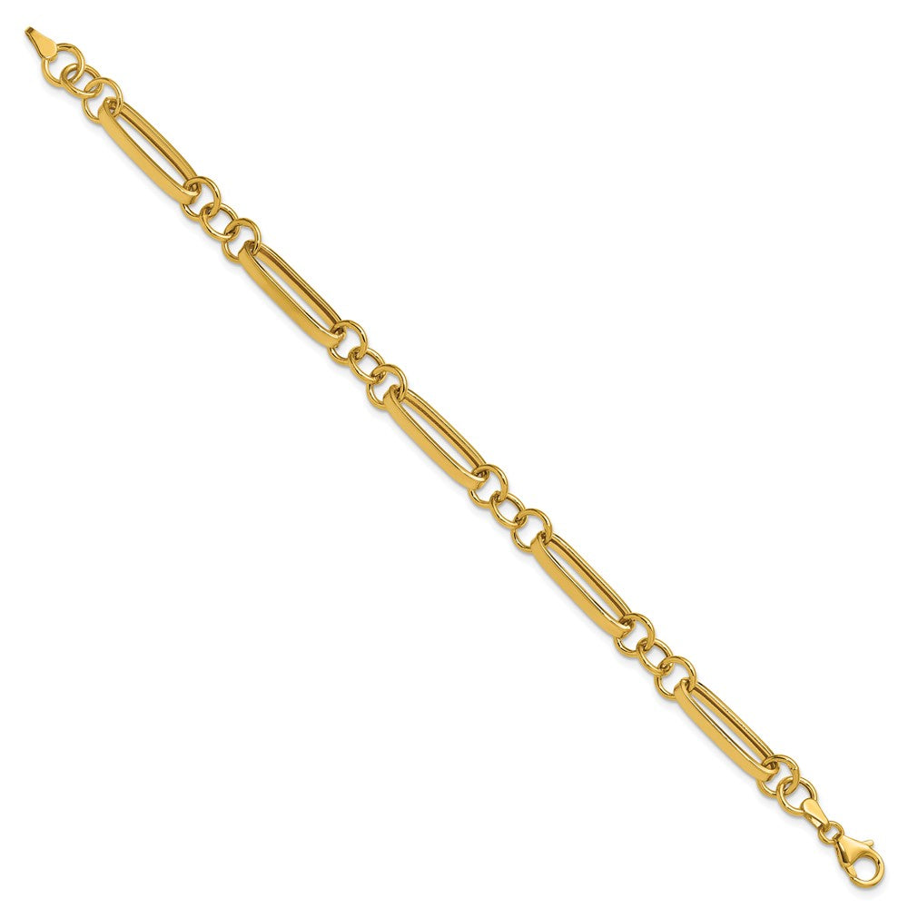 14K Polished Fancy Link Bracelet 7.5  inches