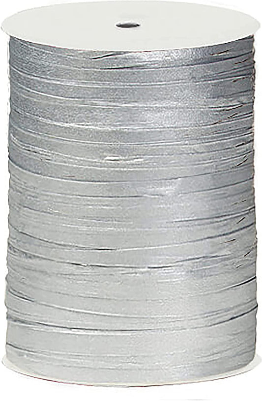 Paper Raffia Ribbon Roll 100 Yards for Kraft Packaging and Decoration (Silver)