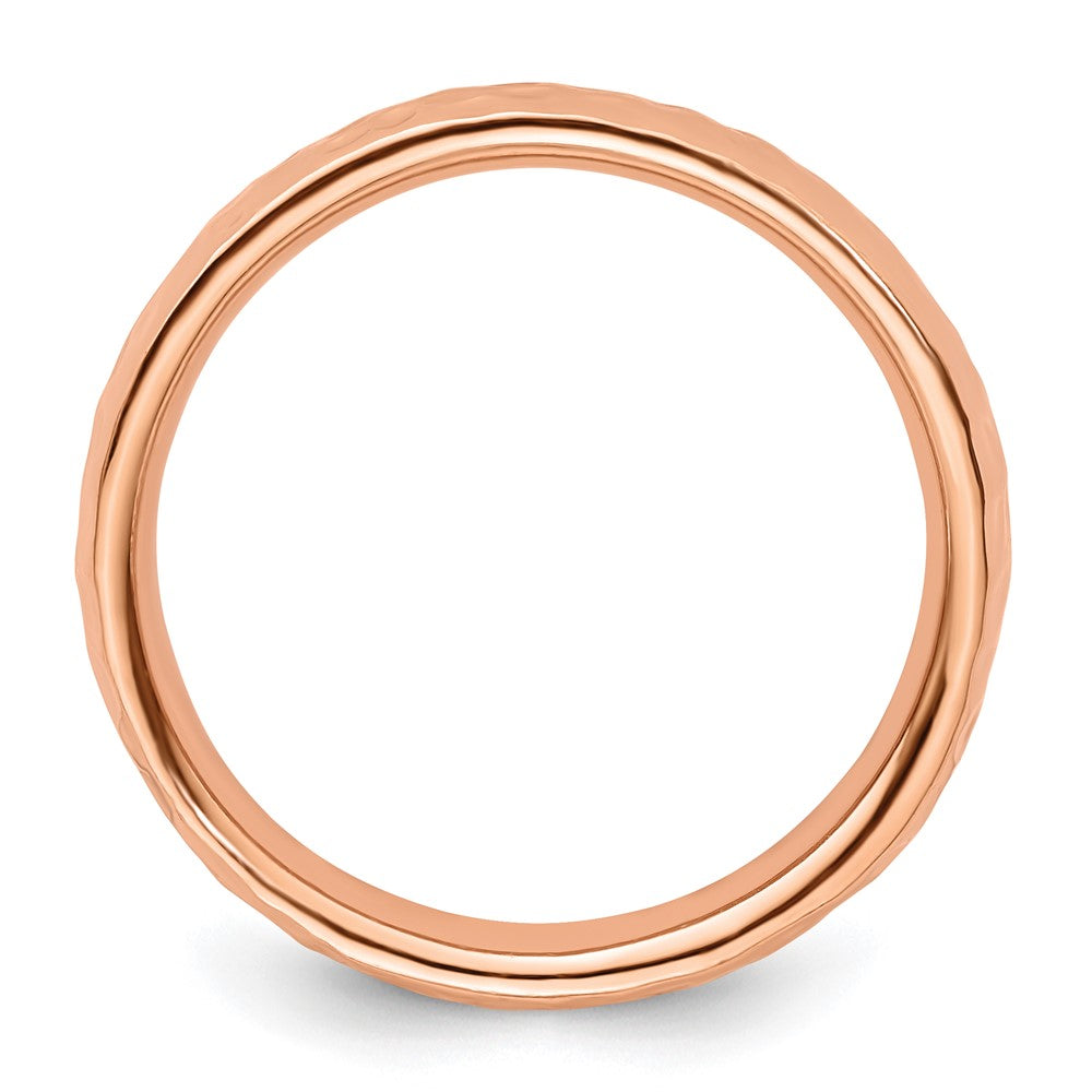 Sterling Silver Stackable Expressions Pink-plated Ring Size -8