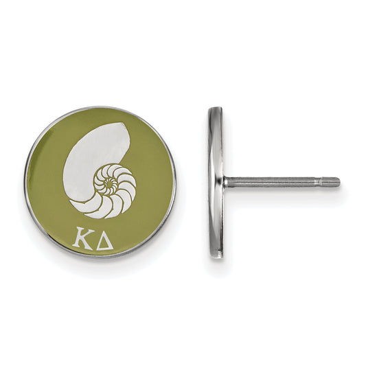 Sterling Silver Official Licensed Greek Sororities Kappa Delta (??) Enameled Post Earrings
