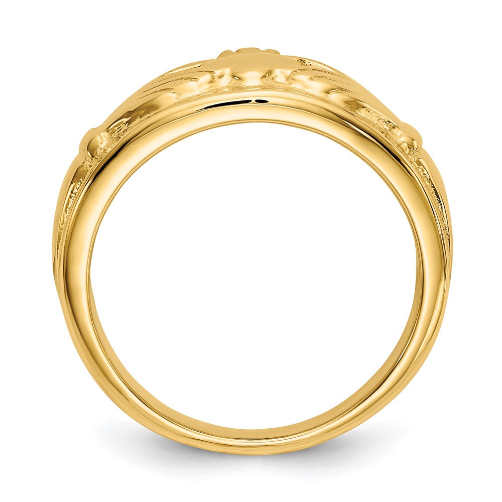 14k Polished Ladies Claddagh Ring Size 6.5