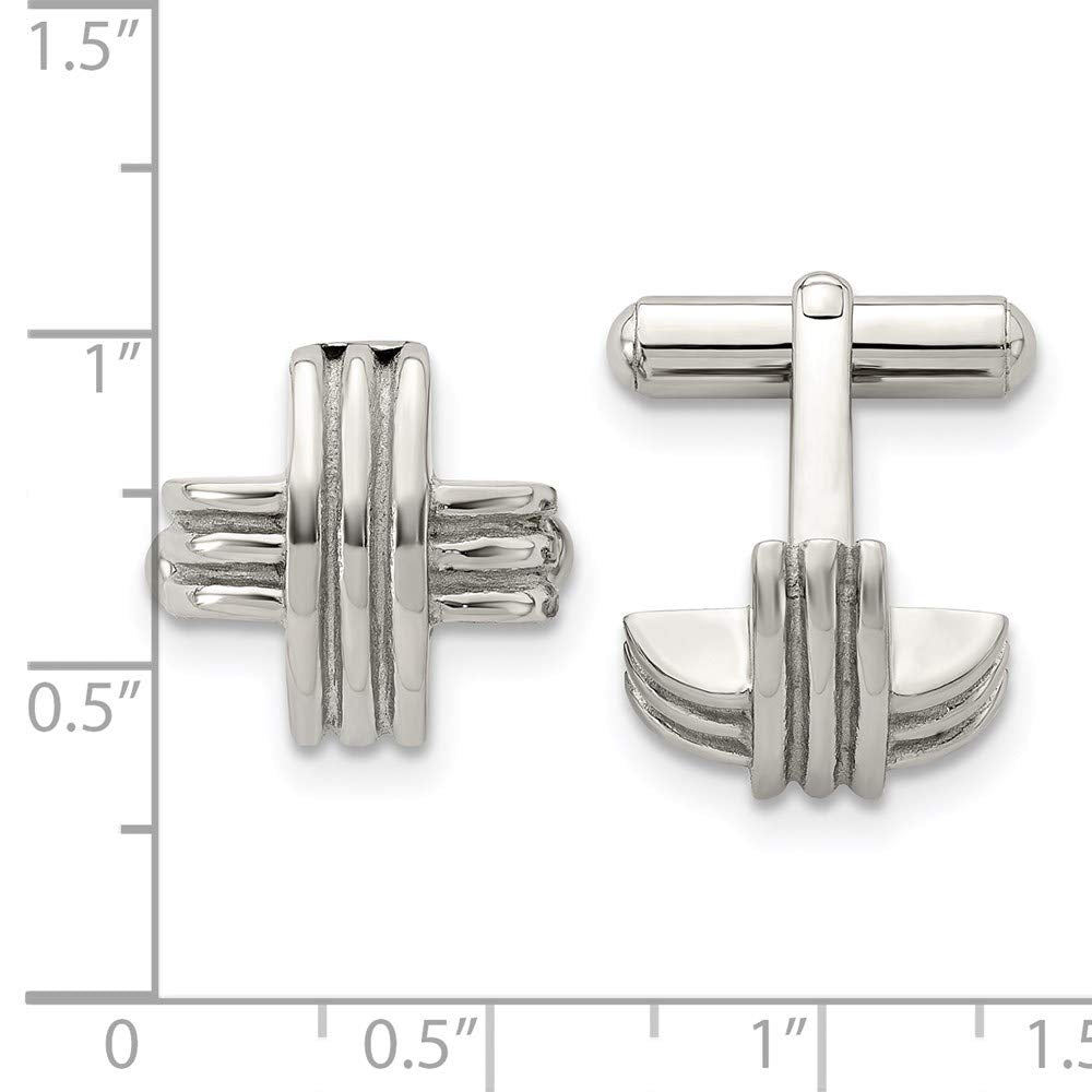 Stainless Steel Fancy X Cuff Links