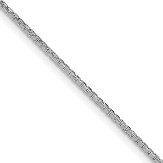Sterling Silver Rhodium-plated 1.3mm Diamond-cut Round Box Chain w/4in ext.