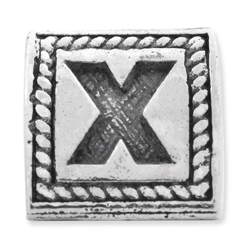 925 Sterling Silver Polished Artisan Oxidized Reflections Letter Name Personalized Monogram Initial X Triangle Block Bea
