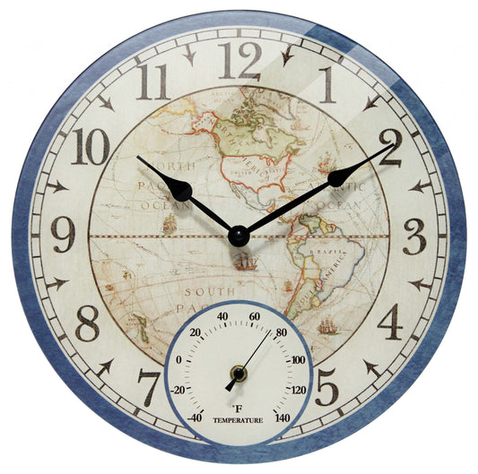 Infinity Instruments Orbis Blue Outdoor Transitional Analog Display 14-inch Wall Clock