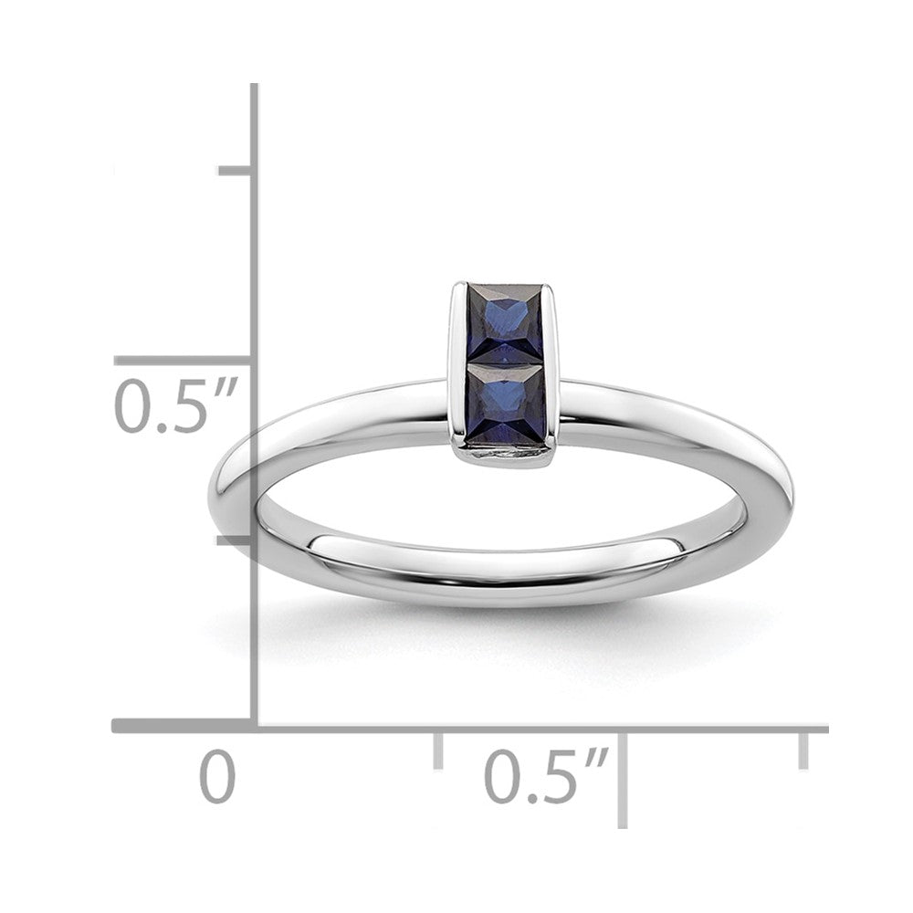Sterling Silver Stackable Expressions Created Sapphire Ring