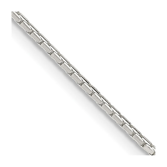 Sterling Silver 1.2mm 8 Sided Diamond-cut Mirror Box Chain 18 Inches