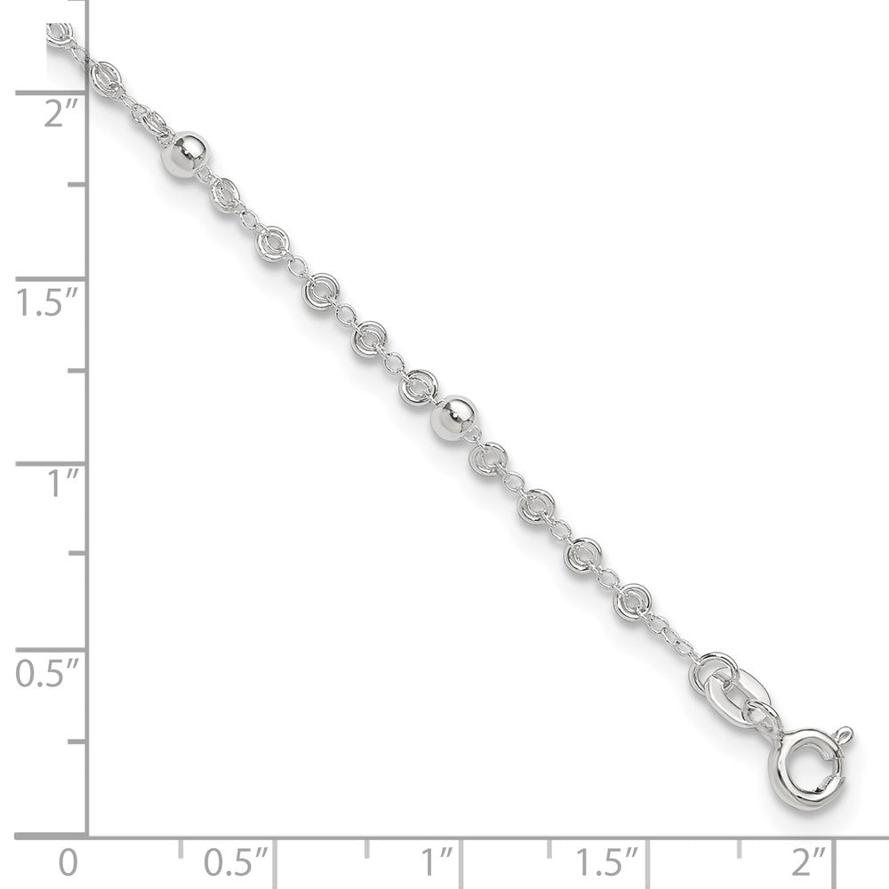 Sterling Silver 10in plus 1in ext. Anklet 10 inches