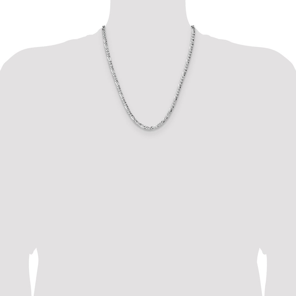 Sterling Silver 4.75mm Hammered Figaro Chain