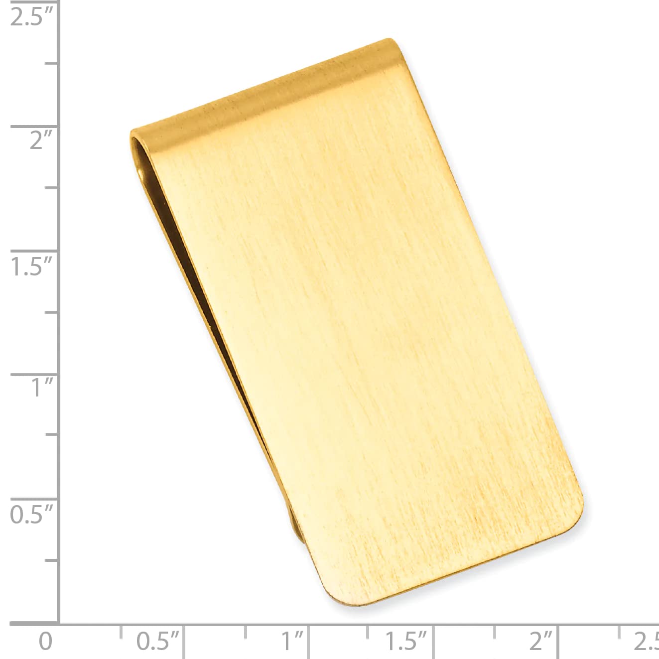 Gold Plated Solid Engravable (front only) Satin Rectangle Money Clip Measures 50x25mm Wide Jewelry for Men