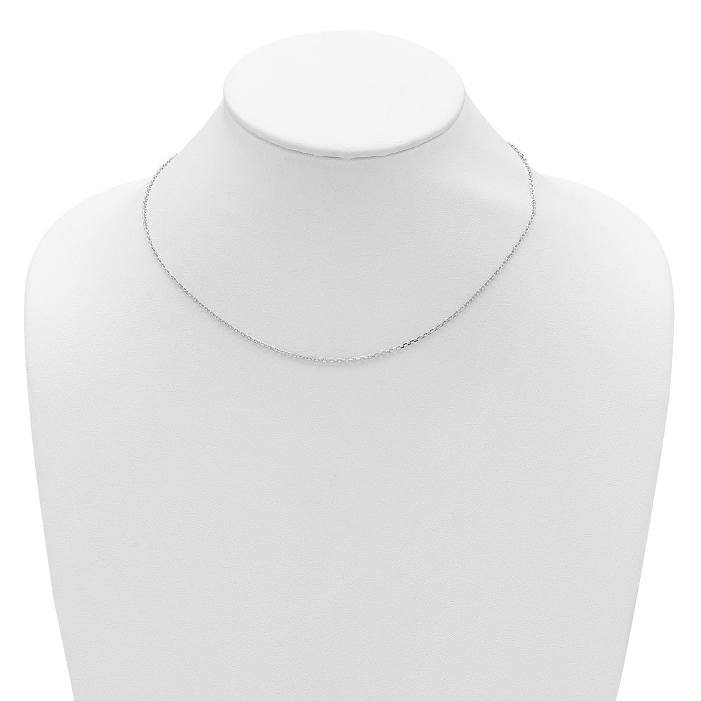14k White Gold 1.5mm D/C Square Cable 2in+2in Adjustable Chain