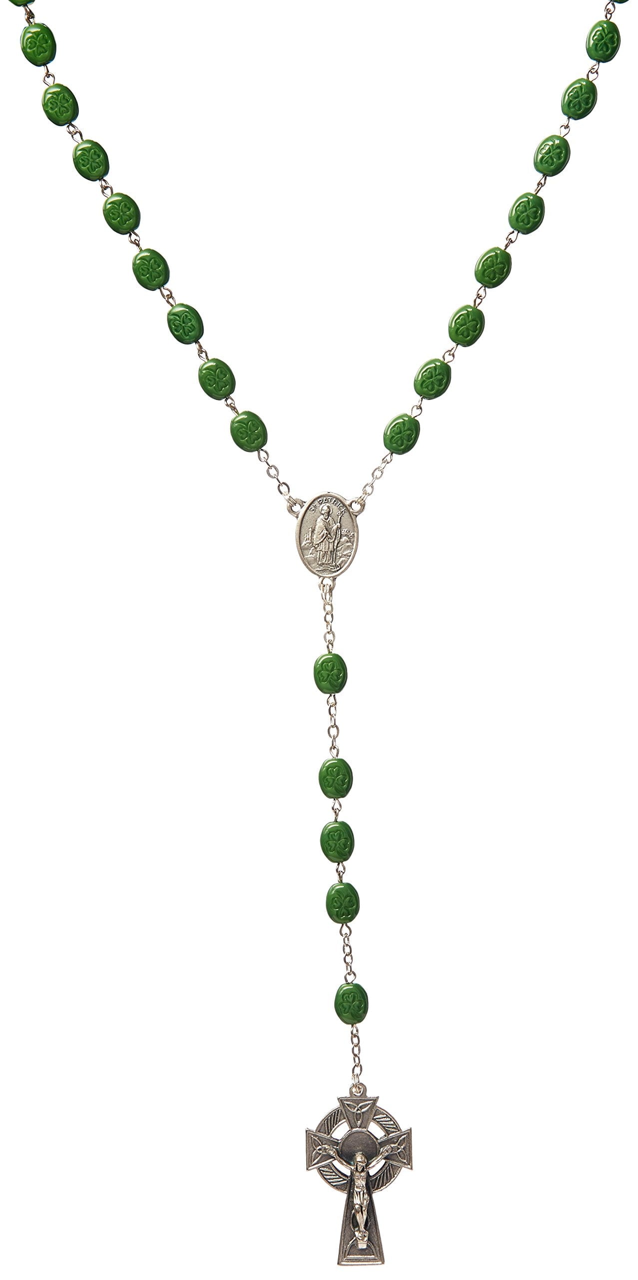 St. Patrick Rosary in Green Velvet Box