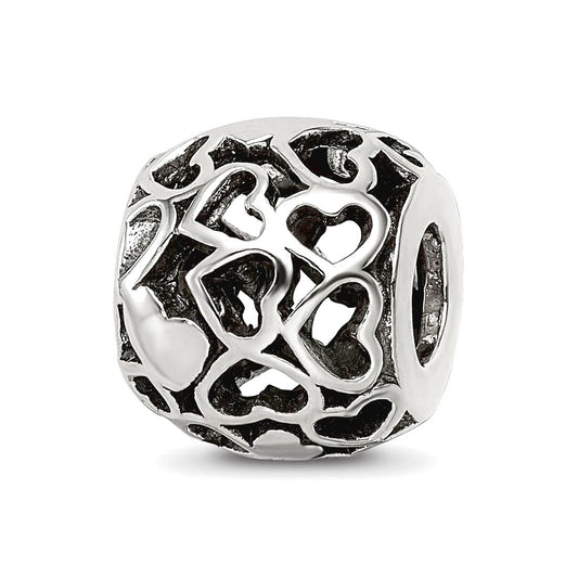 Sterling Silver Reflections Hearts Bali Bead