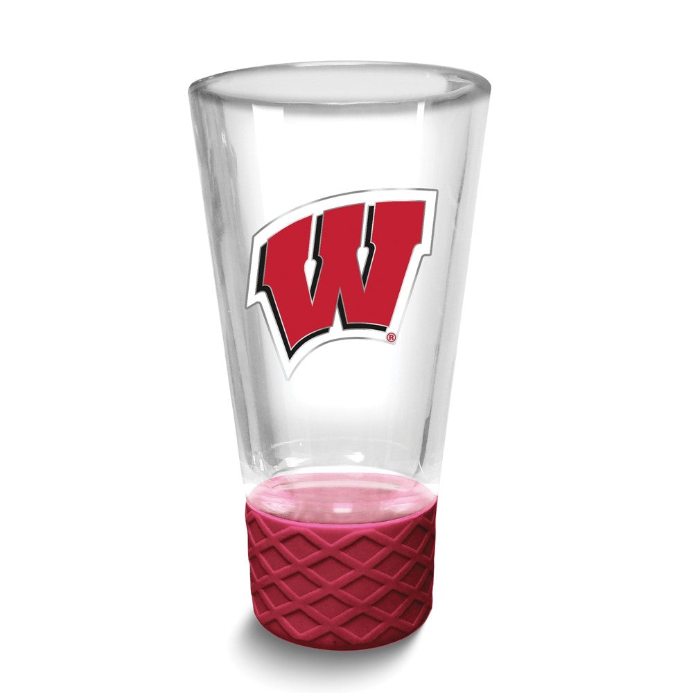 Collegiate University of Wisconsin Collectors 4 oz. Shot Glass with Silicone Base