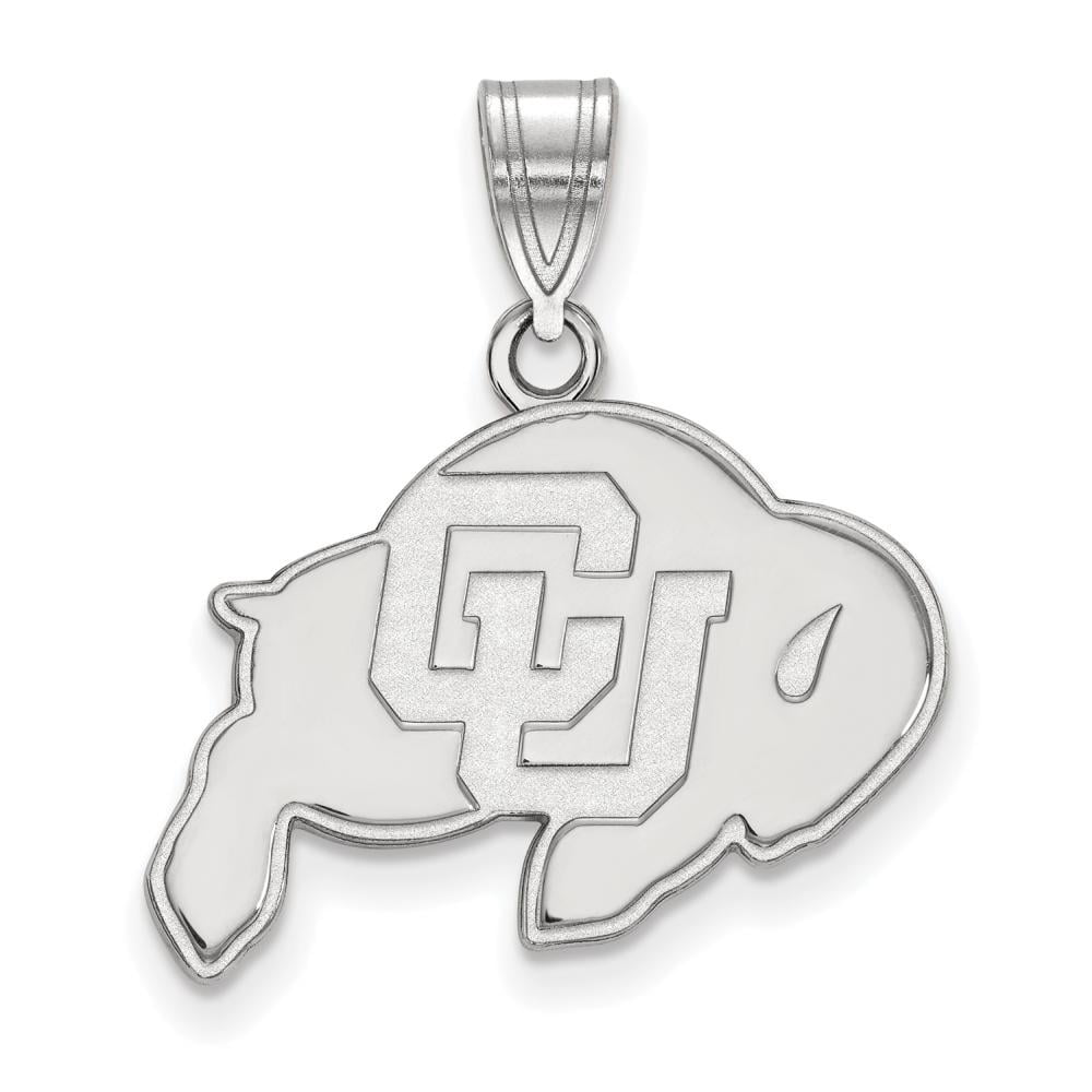 LogoArt Sterling Silver University Of Colorado Medium Pendant Necklace